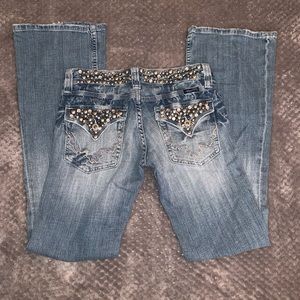 Miss Me Blinged out waste and pocket Jeans